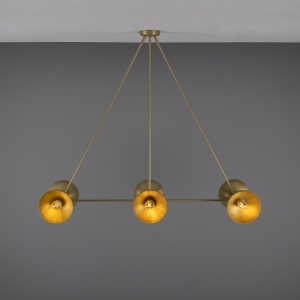 Eclipse Brass Dome Chandelier, Six-Light